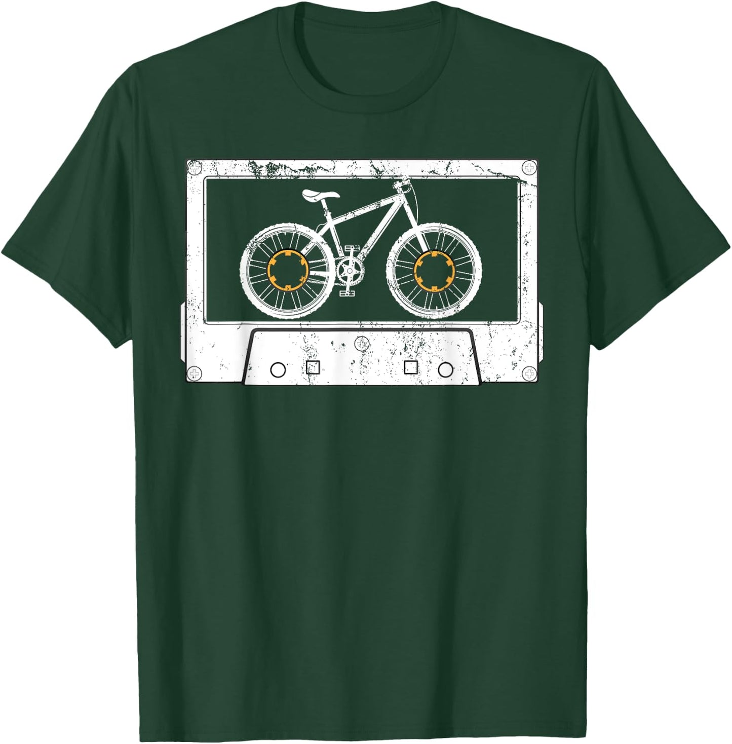Cycling Sport Cyclist Gift Retro Cassette Biking Bicycle T-Shirt - T-Shirt | Forest