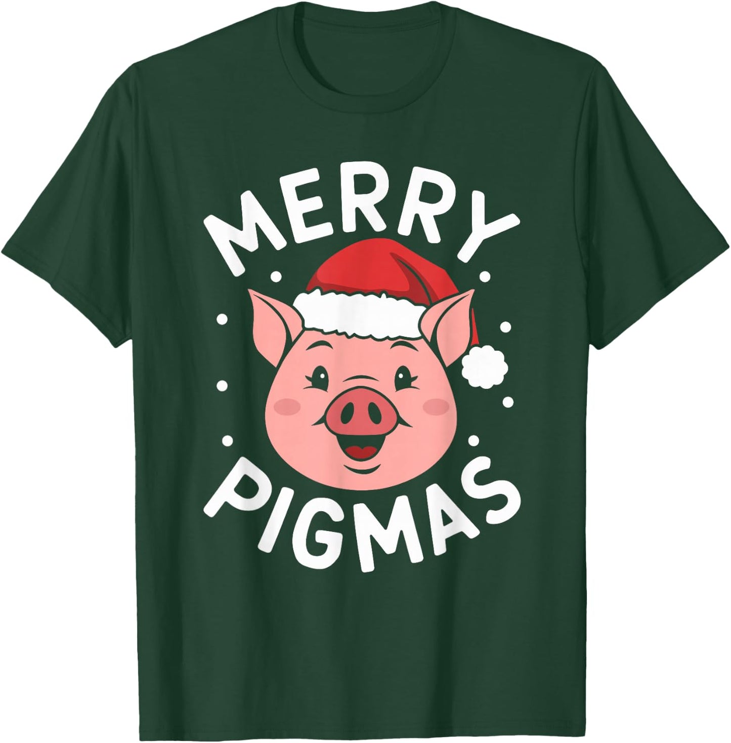 Merry Pigmas Funny Pig Christmas Santa Pig Xmas Farmer T-Shirt - T-Shirt | Forest