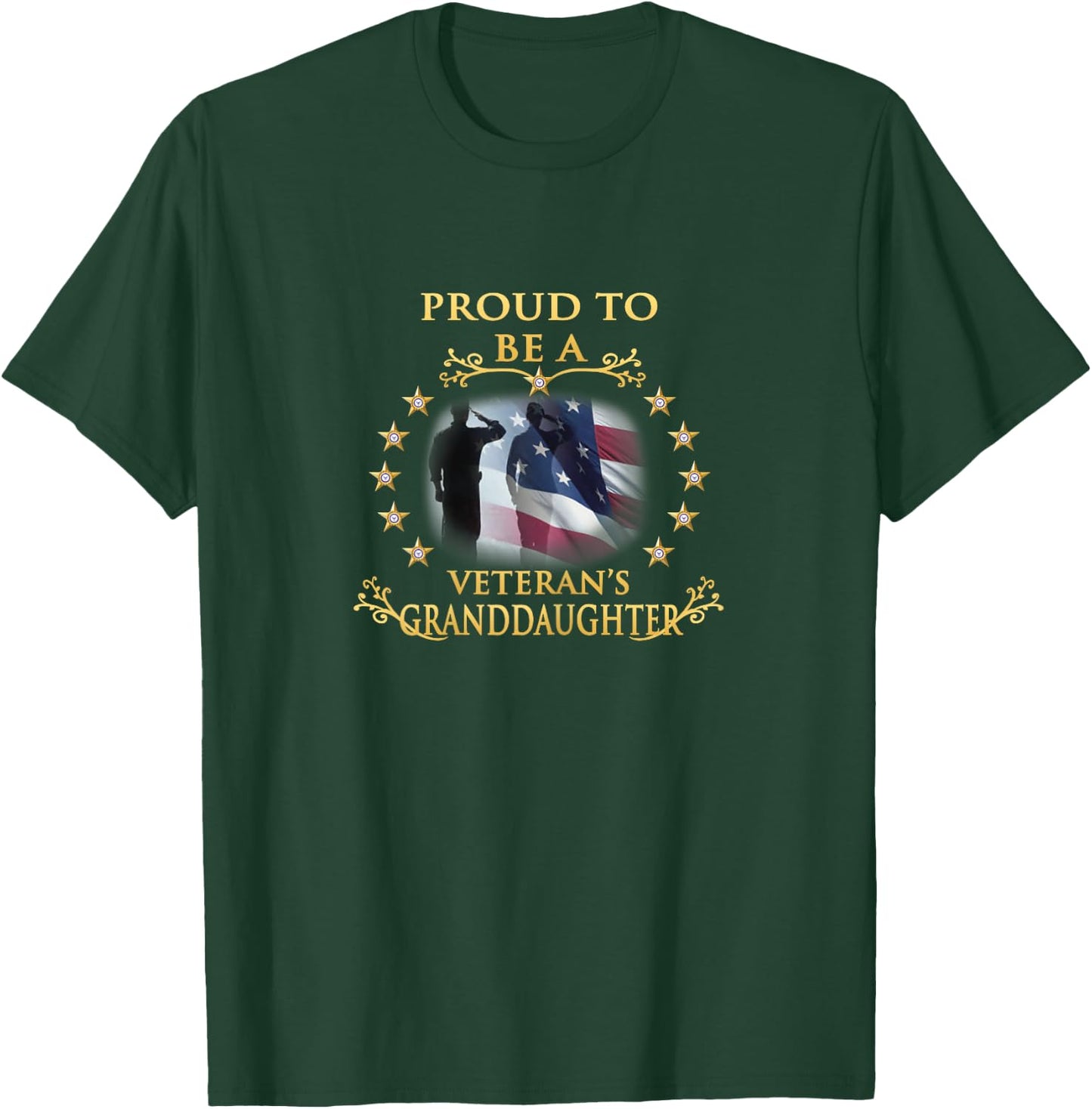 Thank You Veterans Proud Veteran Granddaughter T-Shirt - T-Shirt | Forest