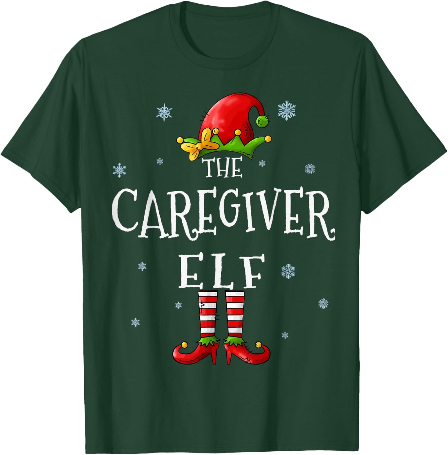 The Caregiver Elf Squad Funny Xmas Groupe Matching Christmas T-Shirt - T-Shirt | Forest