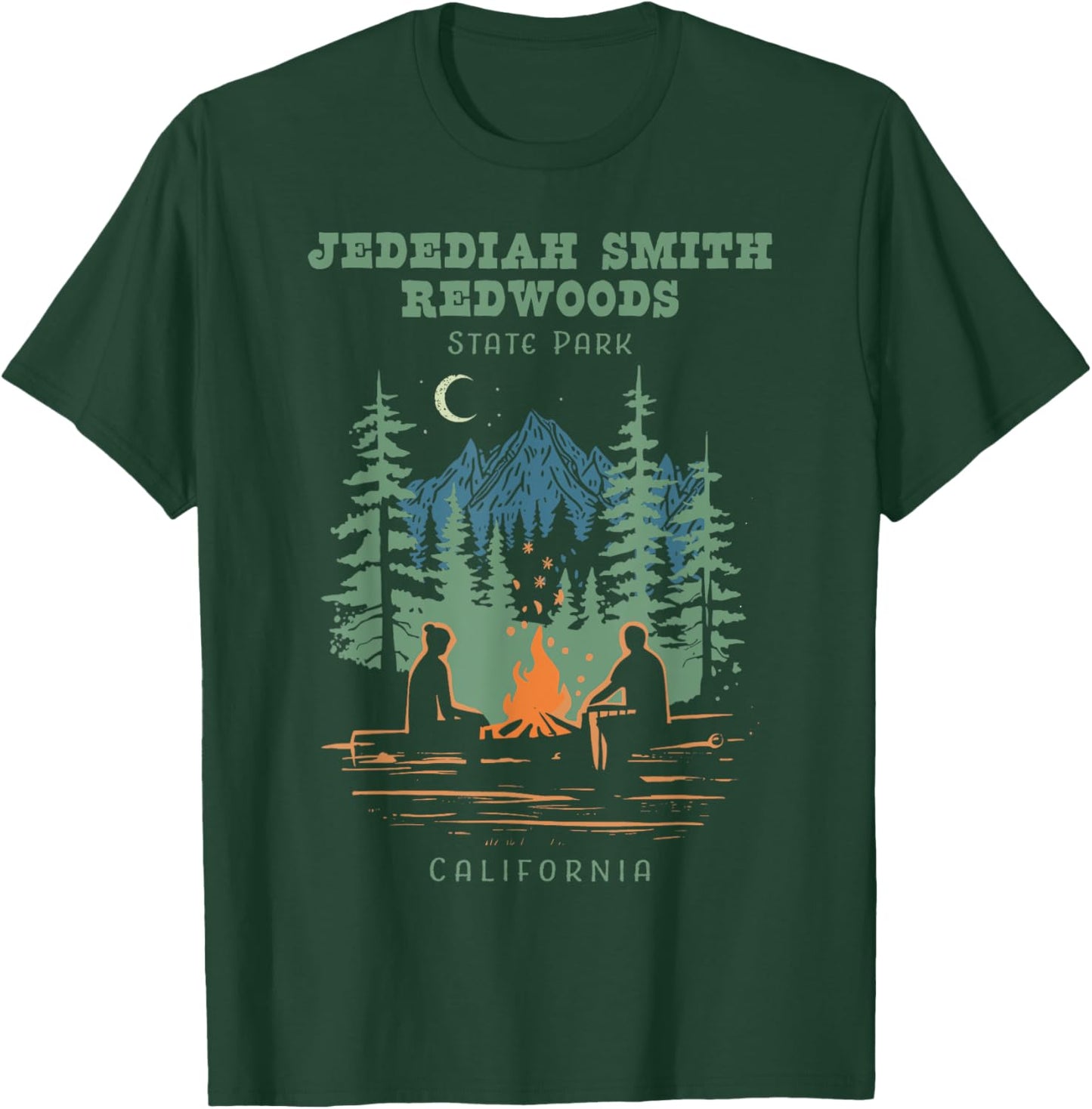 Jedediah Smith Redwoods State Park California Retro Vintage T-Shirt - T-Shirt | Forest