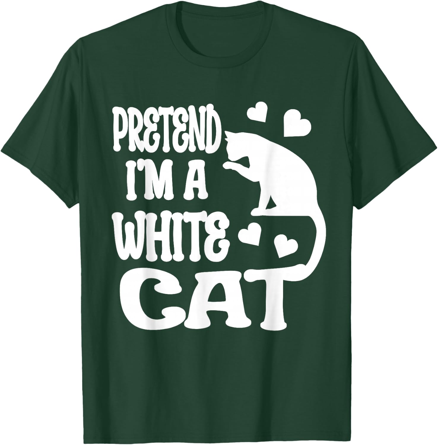 Pretend I'm A White Cat Funny Halloween Costume T-Shirt - T-Shirt | Forest
