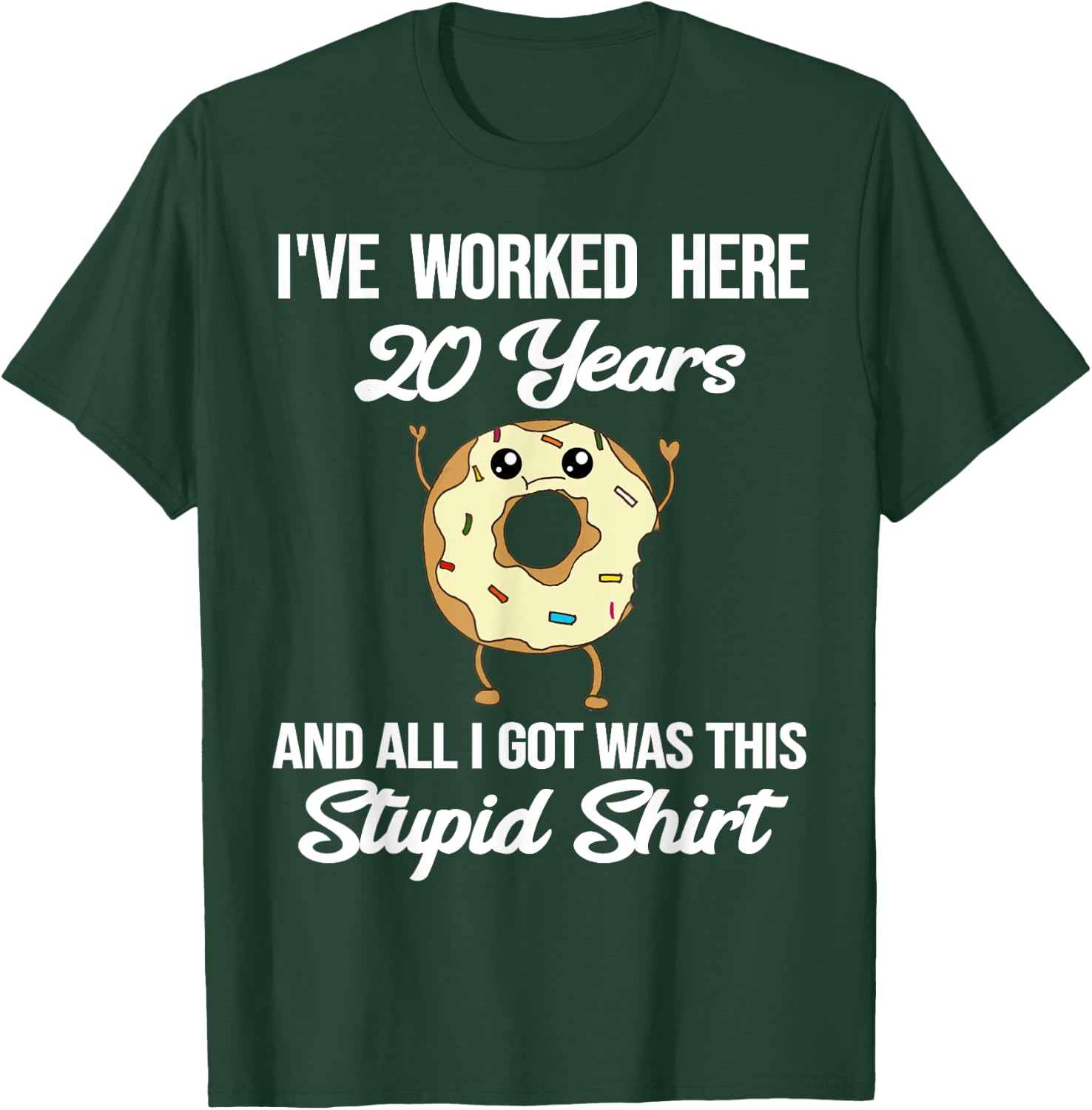 Funny 20 Year Work Anniversary Appreciation Saying Joke 20th T-Shirt - T-Shirt | Forest