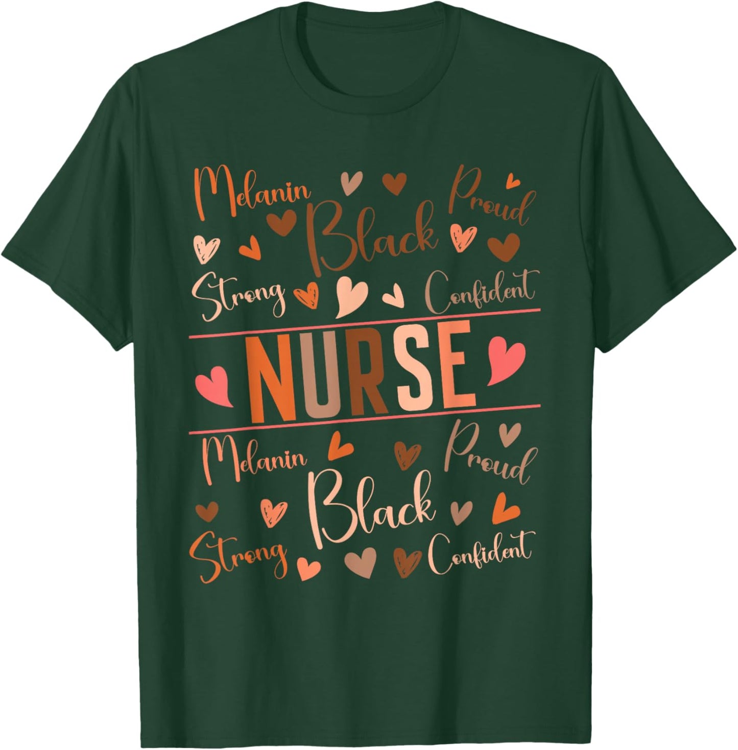 Nurse Black History Month African American Nursing Scrub T-Shirt - T-Shirt | Forest