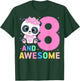 8 And Awesome Panda Kids Eight Years Old 8th Birthday Party T-Shirt - T-Shirt | Forest