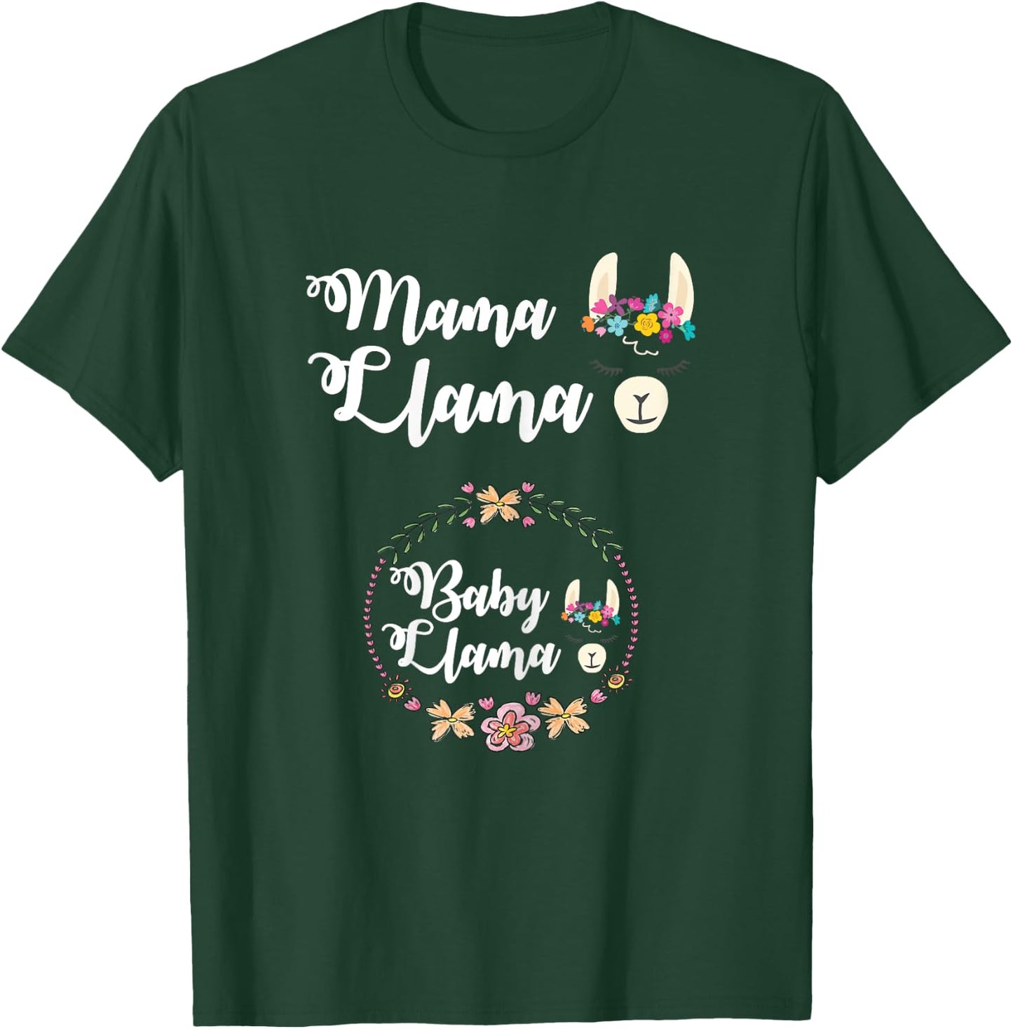 Mama Llama New Mom Baby Mommy Pregnancy Announcement T-Shirt - T-Shirt | Forest