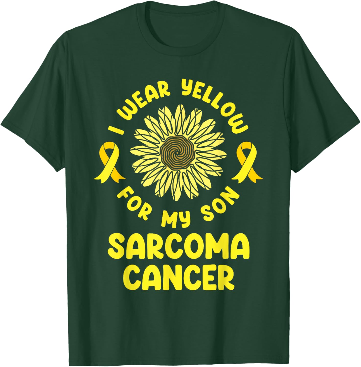 I Wear Yellow For My Son Warrior Sarcoma Cancer Awareness T-Shirt - T-Shirt | Forest