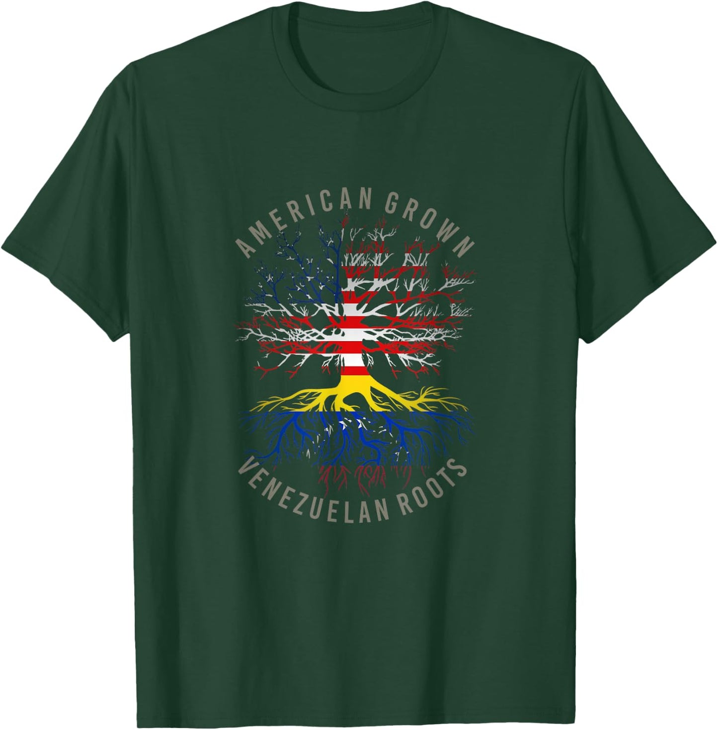 American Grown Venezuelan Roots USA Venezuela Flag Heritage T-Shirt - T-Shirt | Forest