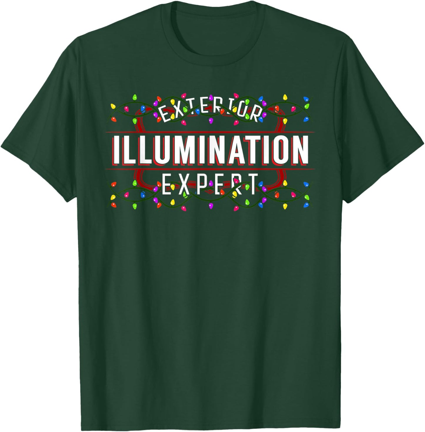 Cute Christmas Exterior Illumination Expert -Adults & Kids Christmas Black Small T-Shirt - T-Shirt | Forest
