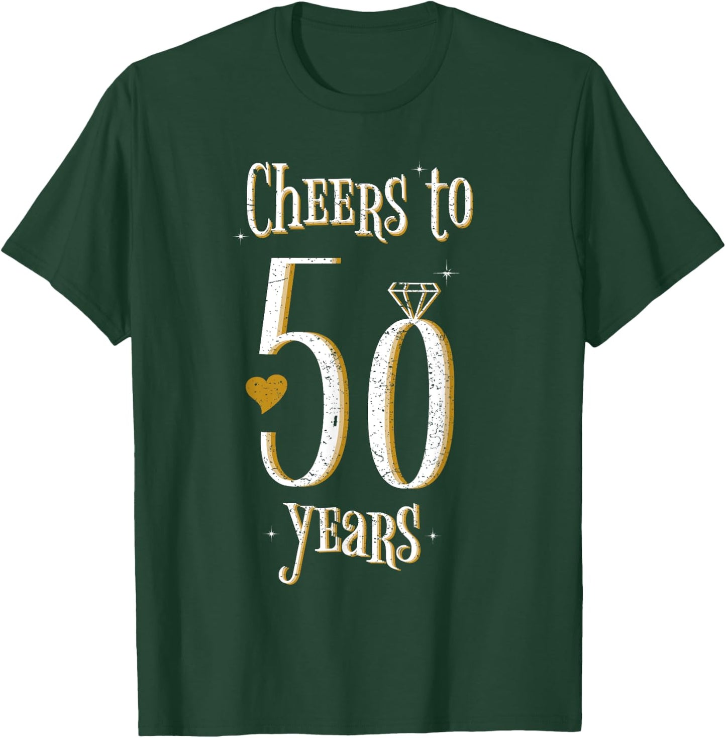 Cheers To 50 Years - 50th Wedding Anniversary T-Shirt - T-Shirt | Forest