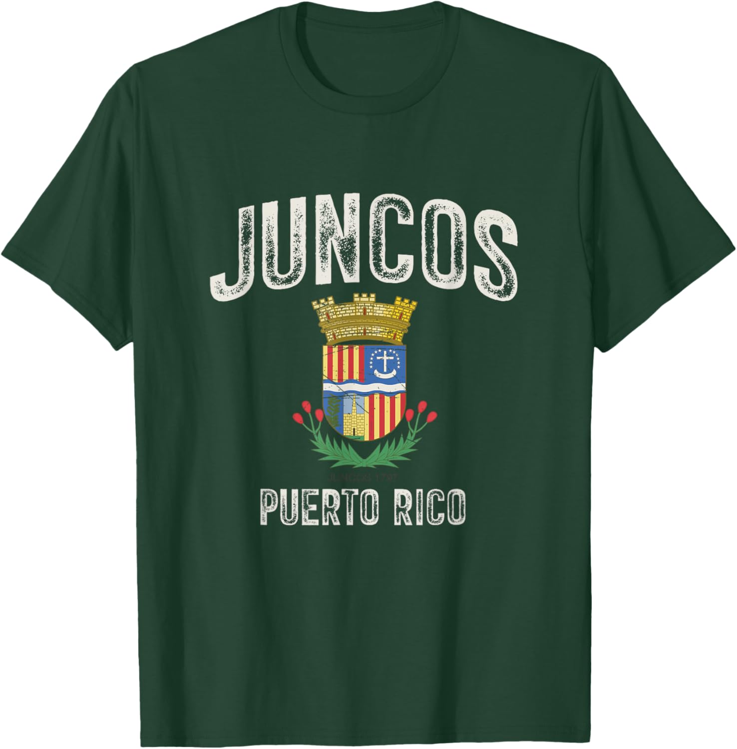 Juncos City in Puerto Rico, Juncos Armorial T-Shirt - T-Shirt | Forest