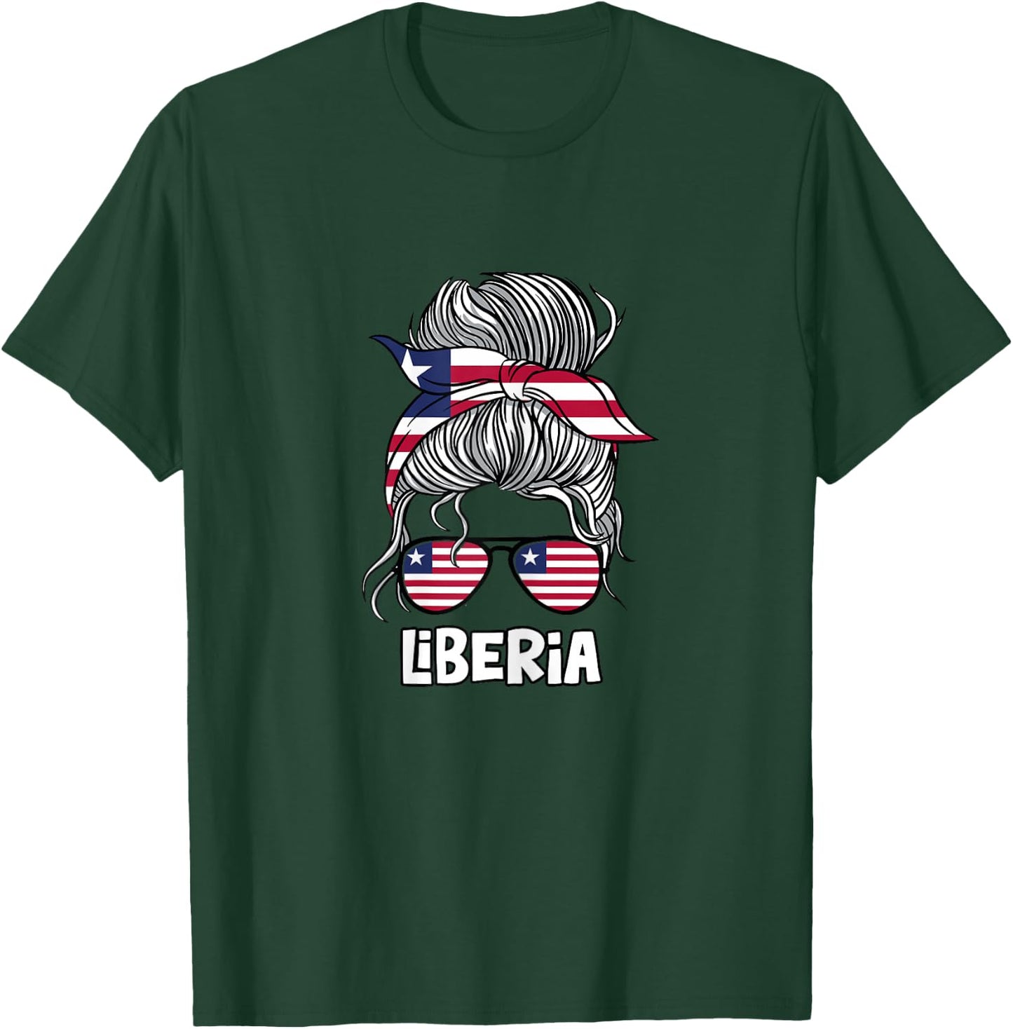 Liberia Girl African Girls Flag T-Shirt - T-Shirt | Forest