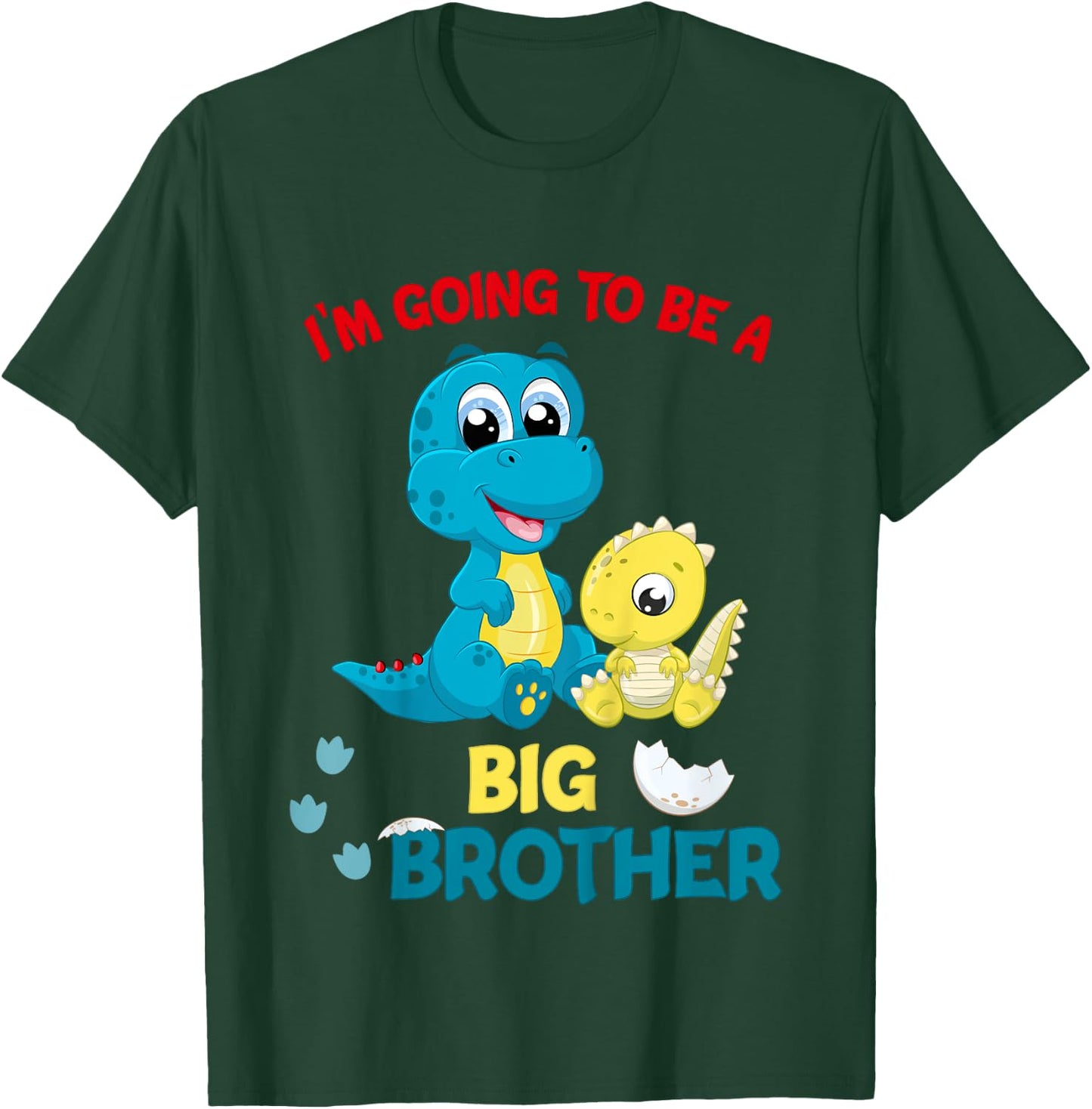 Kids I'm Going to be a Big Brother 2025 Announcing Pregnancy T-Shirt - T-Shirt | Forest
