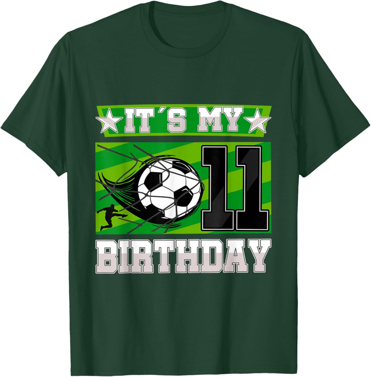 Soccer Birthday Party - 11th Birthday Boy 11 Years Old T-Shirt - T-Shirt | Forest