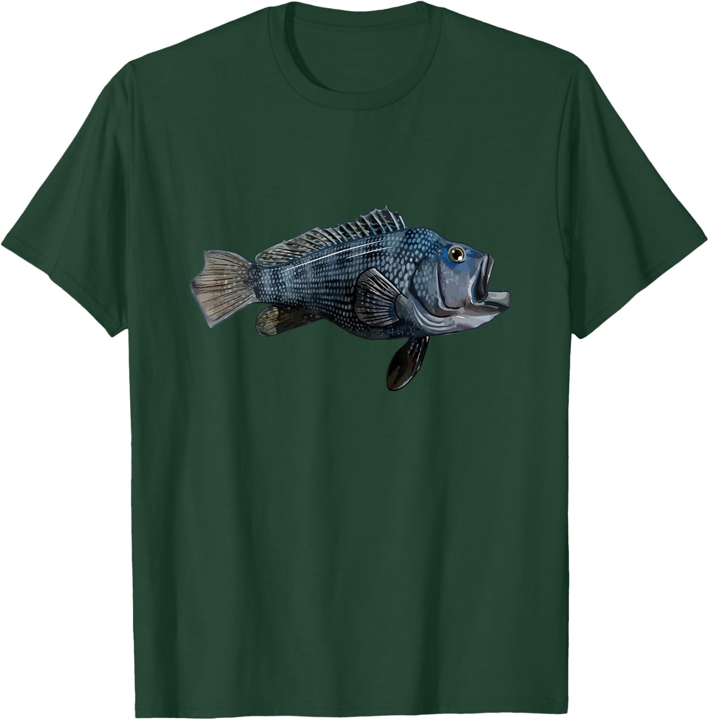 Rock Bass | Black Sea Bass T-Shirt - T-Shirt | Forest