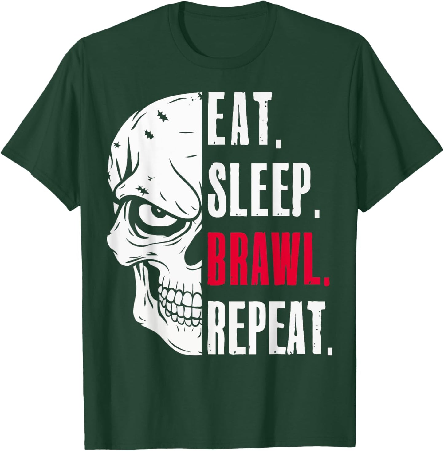 Eat Sleep Brawl Repeat Funny Video Gamer Gaming T-Shirt - T-Shirt | Forest