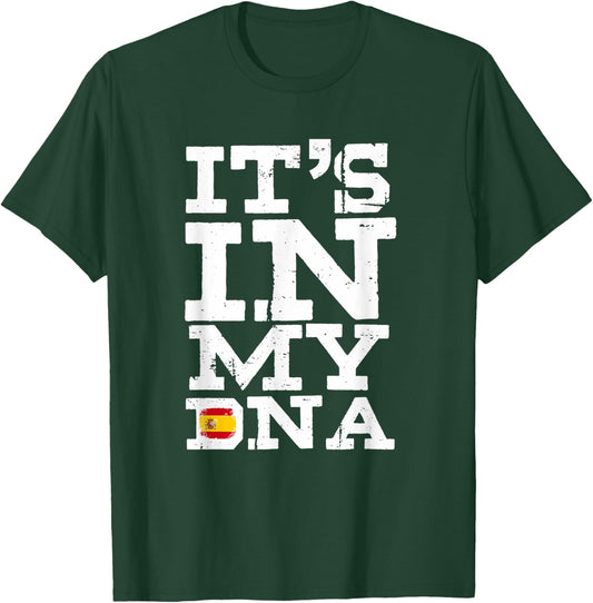 It's In My DNA Spain Spanish Flag Men Women Kids T-Shirt - T-Shirt | Forest
