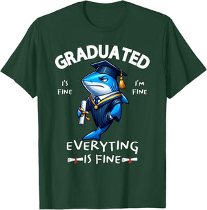 We Graduated Graduate Class 2025 Cool Shark Graduation Squad T-Shirt - T-Shirt | Forest