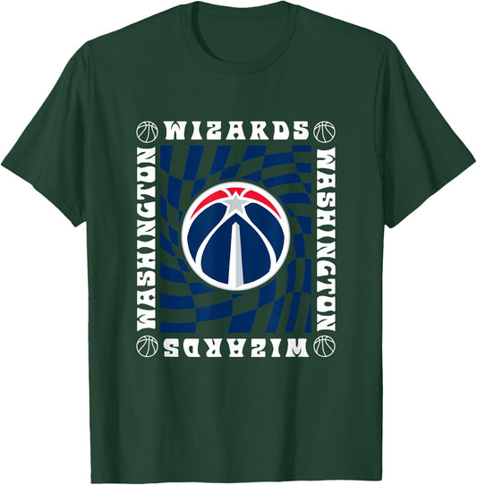 NBA Washington Wizards Retro Checkerboard Wave T-Shirt - T-Shirt | Forest