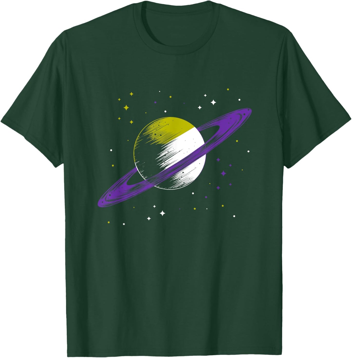 Saturn Non Binary T-Shirt - T-Shirt | Forest