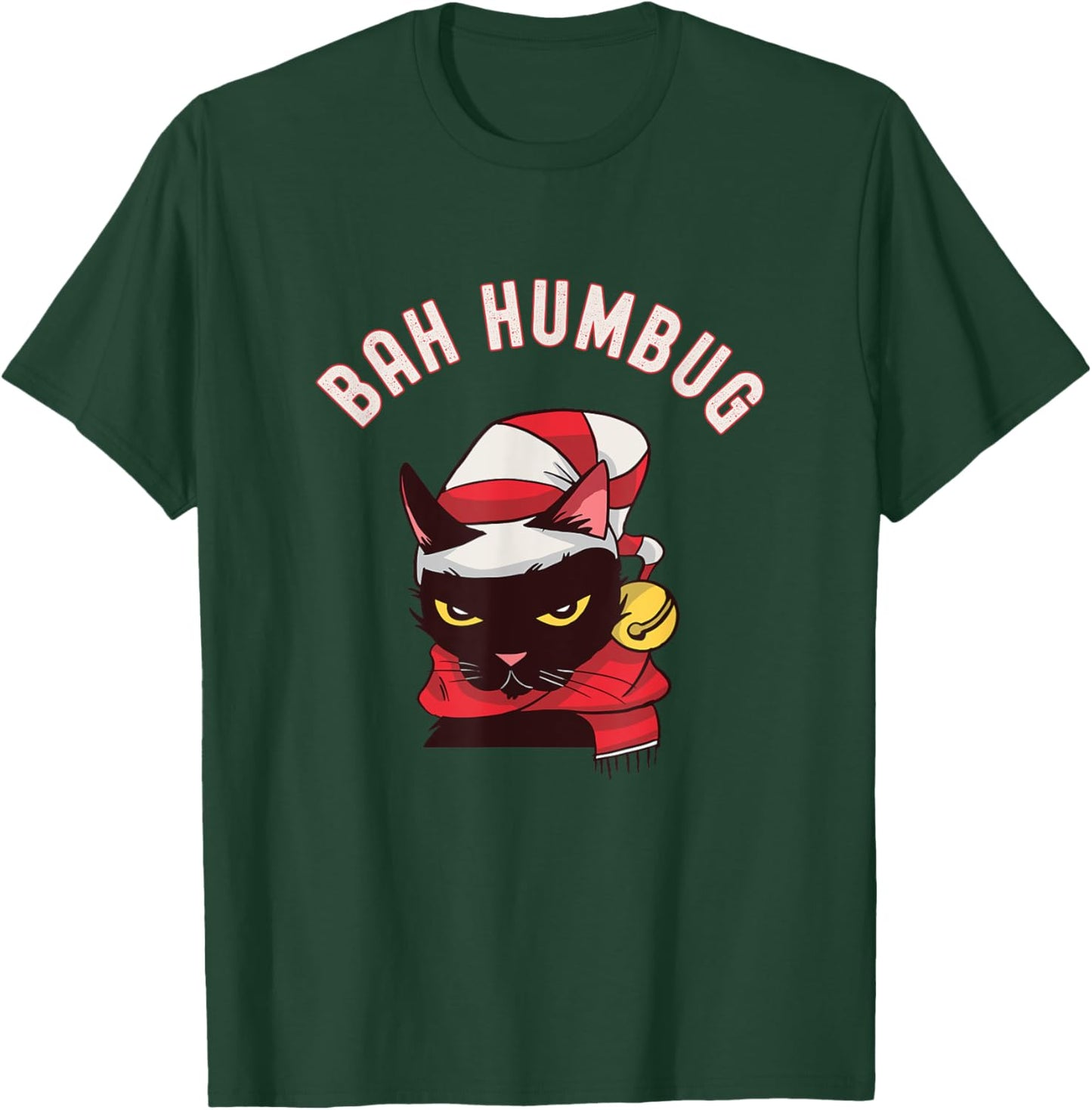 Christmas Cat Bah Humbug T-Shirt - T-Shirt | Forest