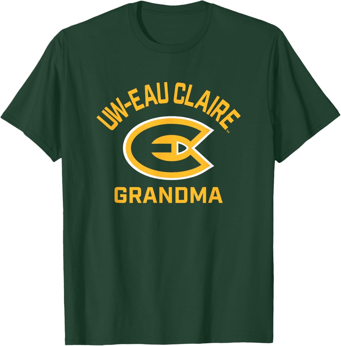 University of Wisconsin-Eau Claire Blugolds Arched Grandma T-Shirt - T-Shirt | Forest