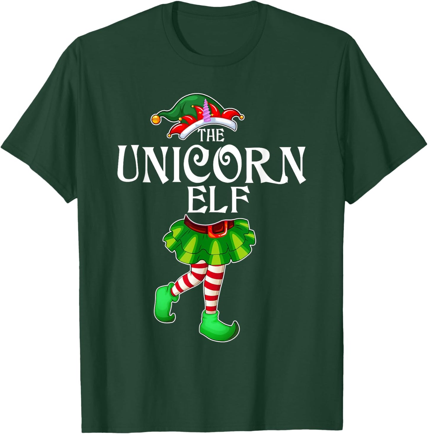The Unicorn Elf Christmas Matching Family Group T-Shirt - T-Shirt | Forest