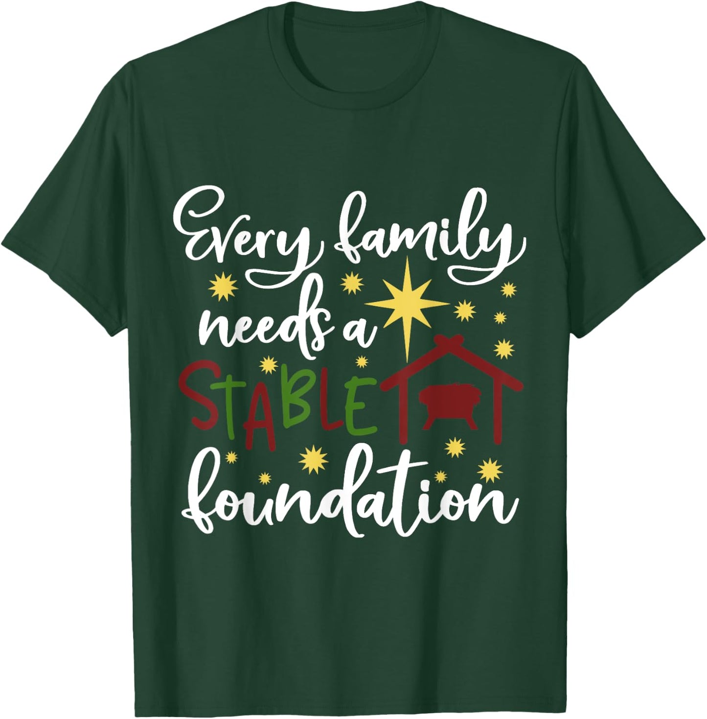 Christmas Christian Saying Religious Quote Family Xmas Gift T-Shirt - T-Shirt | Forest