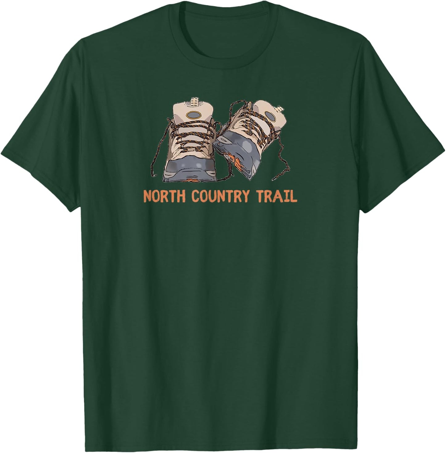 North Country Trail Hiking Boots Graphic T-Shirt - T-Shirt | Forest