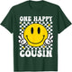 One Happy Dude Cousin happy face 1st Birthday Family T-Shirt - T-Shirt | Forest