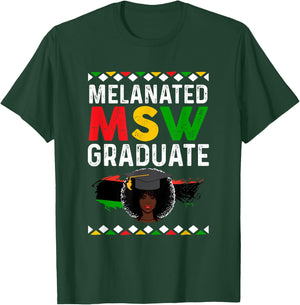 Black Queen MSW Social Work Grads Masters Graduation T-Shirt - T-Shirt | Forest