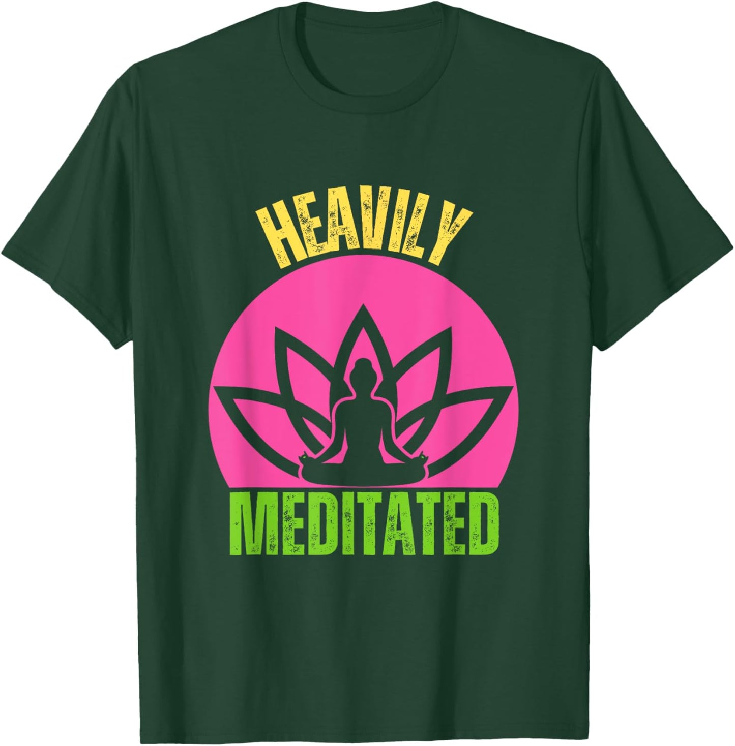 Heavily Meditated Spiritual Warrior Yoga Vintage Sunset T-Shirt - T-Shirt | Forest
