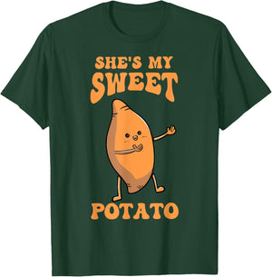 Thanksgiving Matching Couple She's My Sweet Potato I Yam T-Shirt - T-Shirt | Forest