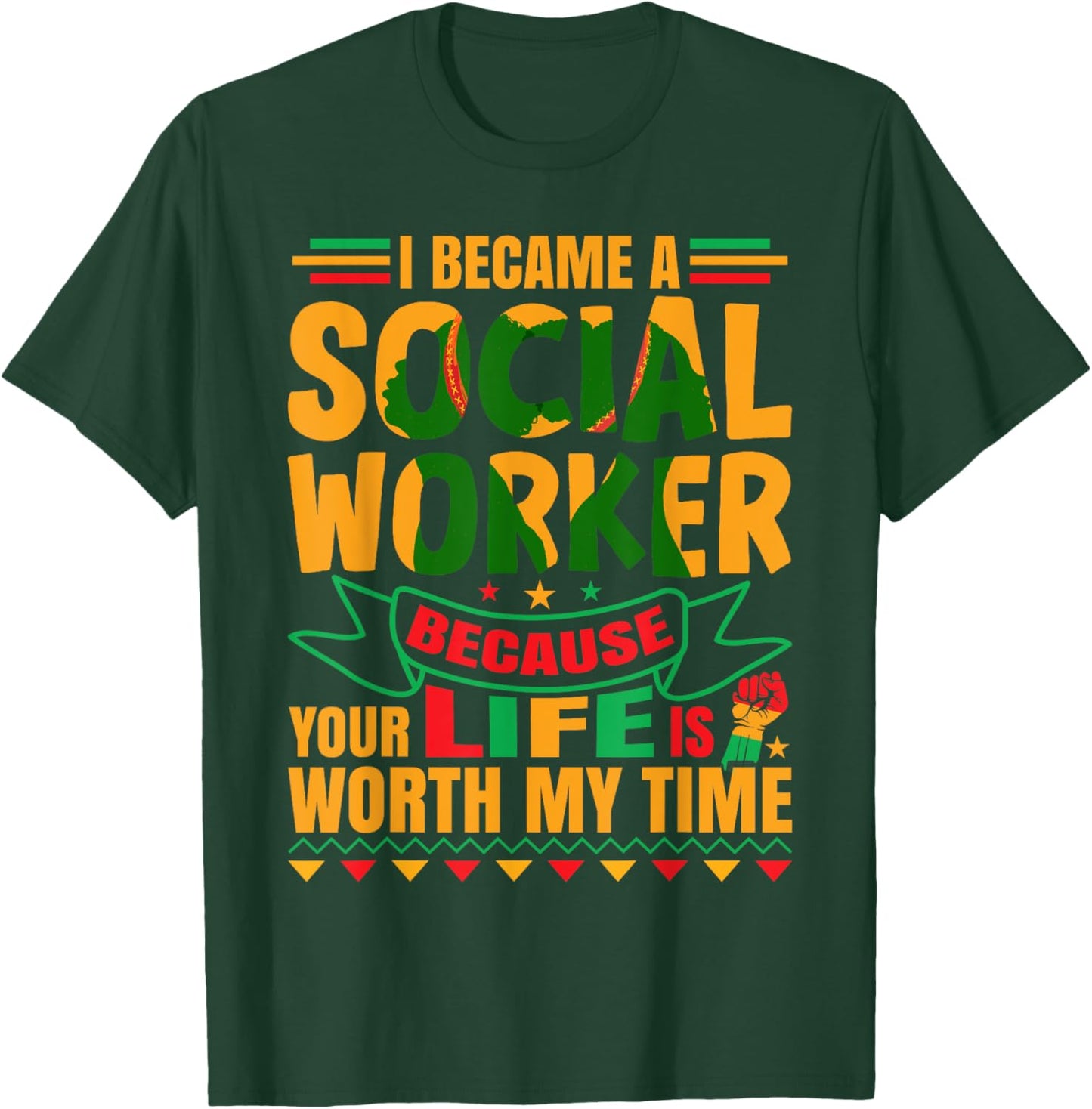 Black Social Worker Social Work Social Work Appreciation T-Shirt - T-Shirt | Forest