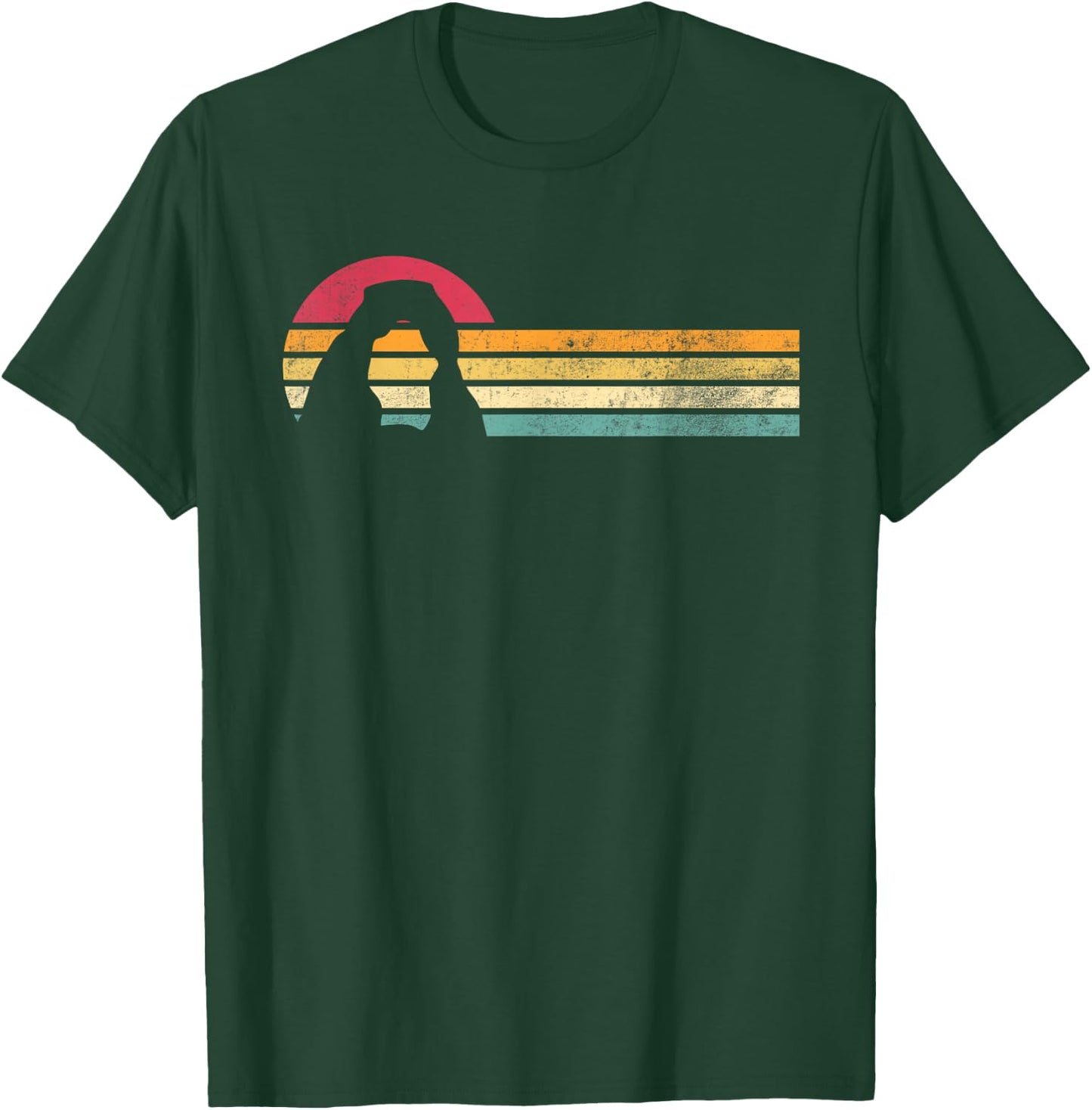 Retro Vintage Delicate Arch Silhouette Arches National Park T-Shirt - T-Shirt | Forest