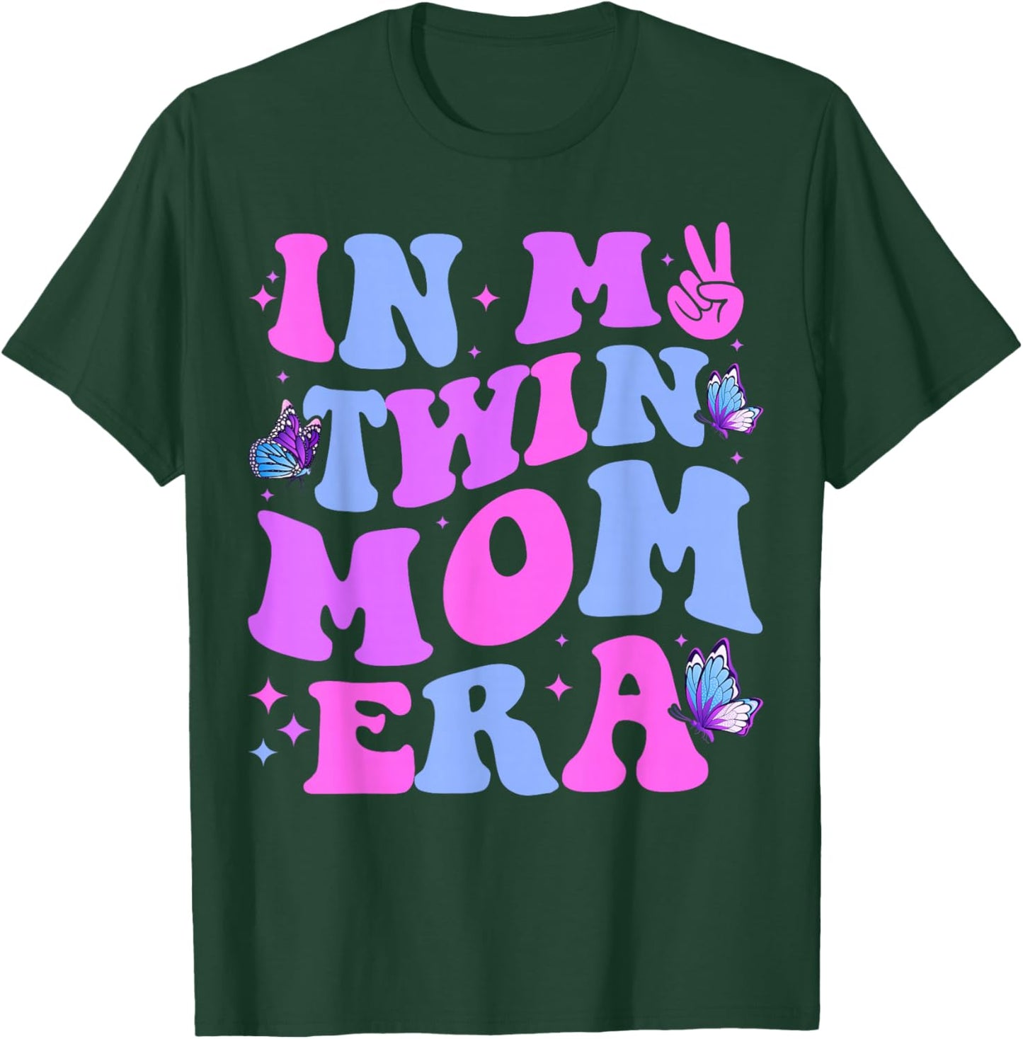 In My Twin Mom Era Baby Announcement New Mom Mother's Day T-Shirt - T-Shirt | Forest