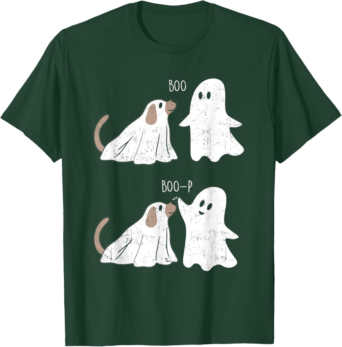 Retro Vintage Boo Boop Ghost And Dog Halloween Funny T-Shirt - T-Shirt | Forest