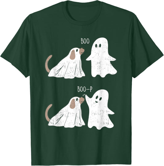 Retro Vintage Boo Boop Ghost And Dog Halloween Funny T-Shirt - T-Shirt | Forest
