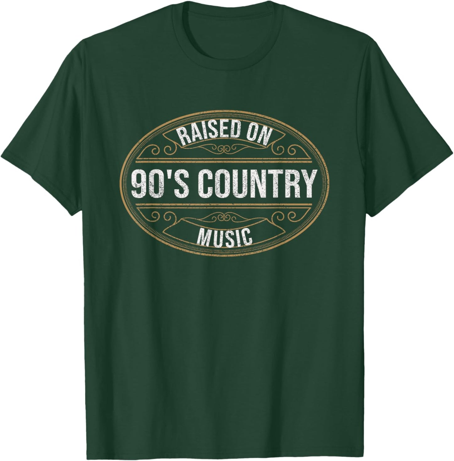 Raised On 90's Country Music Lover Western Retro Label T-Shirt - T-Shirt | Forest