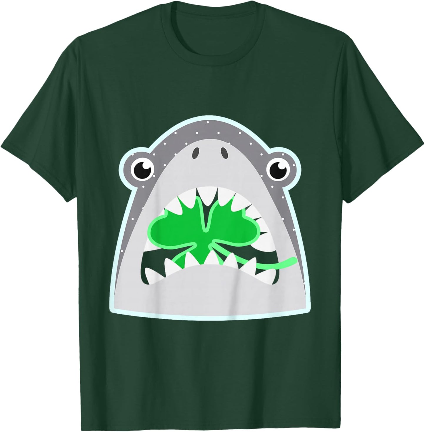 Toddler St Patricks Day Shark Shamrock Boys Lucky Clover T-Shirt - T-Shirt | Forest