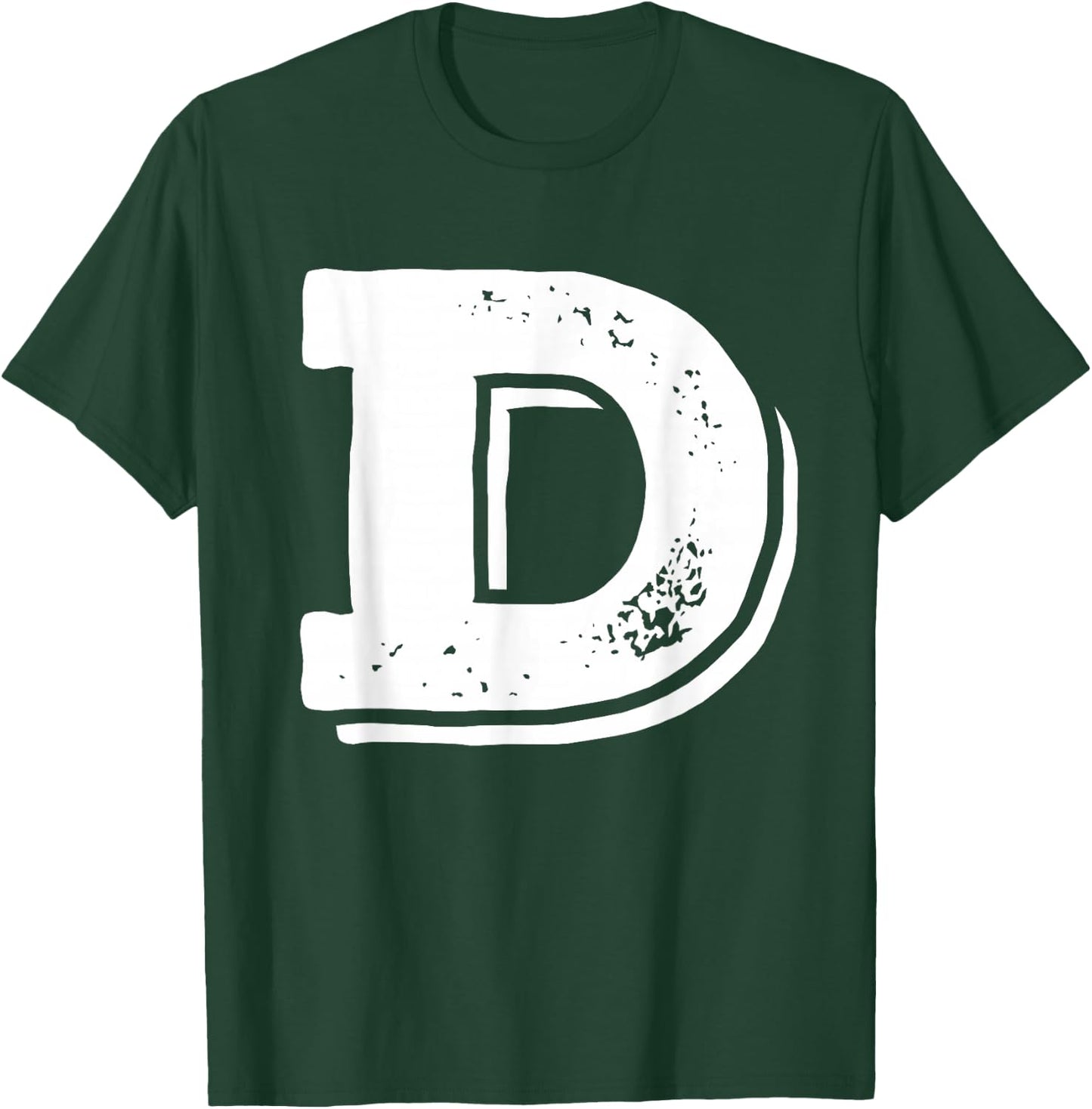 Athletic Sport School University Initial Team Name Letter D Capital Alphabet College Varsity Monogram Club - Black, -Kids, Small, Short Sleeve, Classic Fit T-Shirt - T-Shirt | Forest