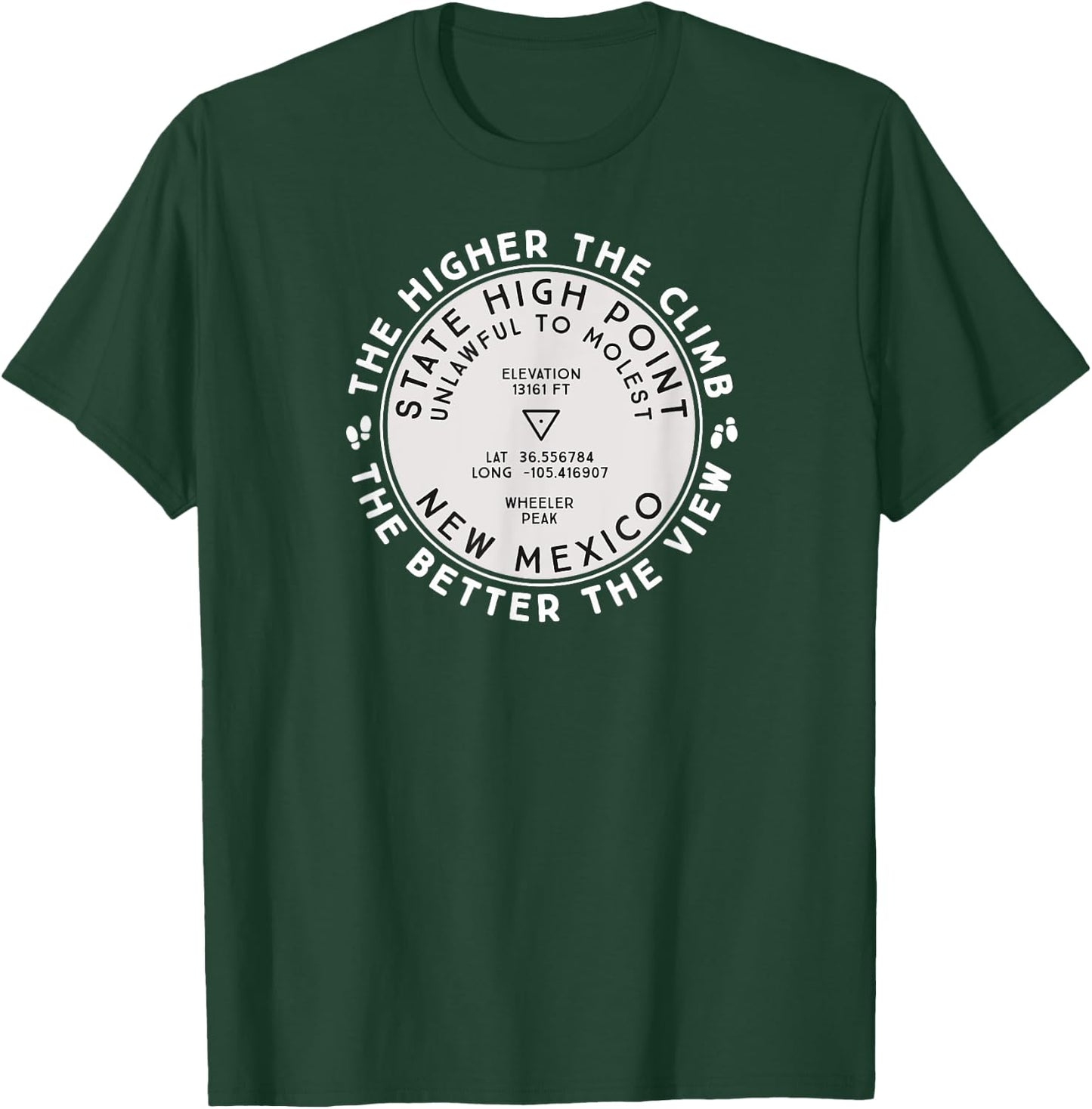 State High Point New Mexico Wheeler Peak Hiking Gift T-Shirt - T-Shirt | Forest