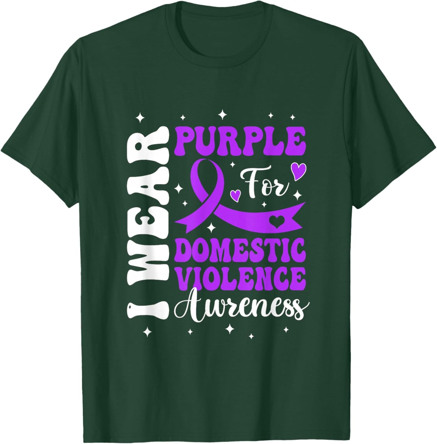 I Wear Purple Domestic Violence Awareness Men Women T-Shirt - T-Shirt | Forest