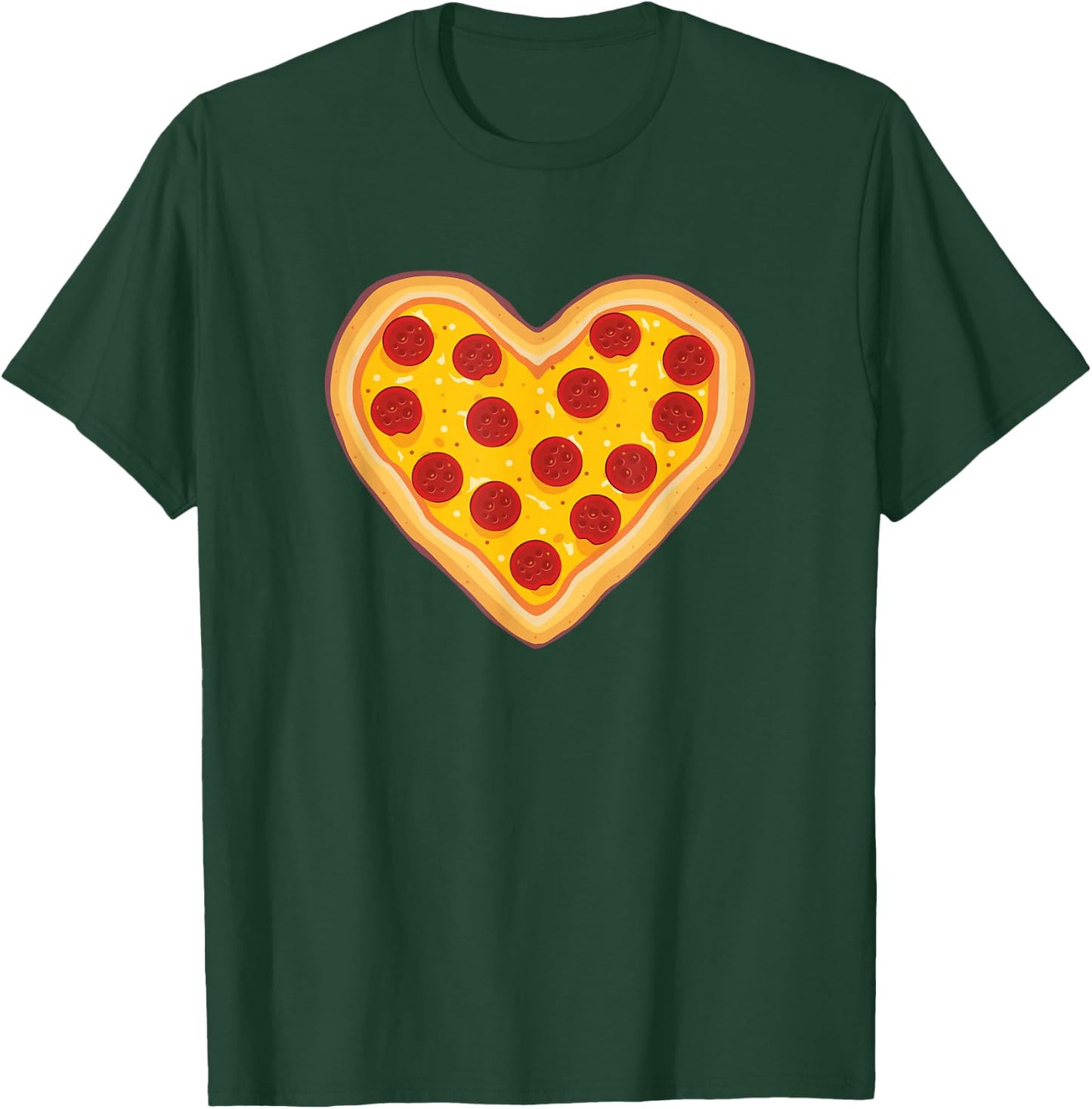 Pizza Love Heart Pepperoni Slice for Pizza Lovers T-Shirt - T-Shirt | Forest