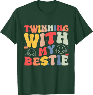 Funny Friends Twinning With My Bestie Matching Best Friend T-Shirt - T-Shirt | Forest