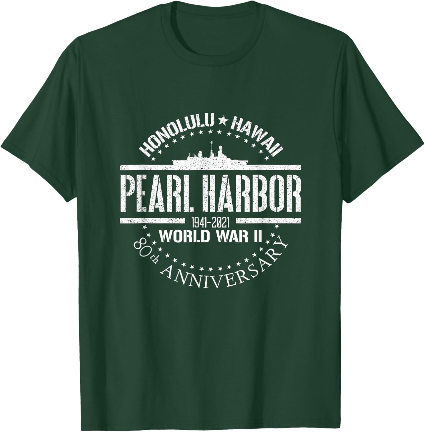Pearl Harbor 80th Anniversary 1941 World War 2 Veteran T-Shirt - T-Shirt | Forest