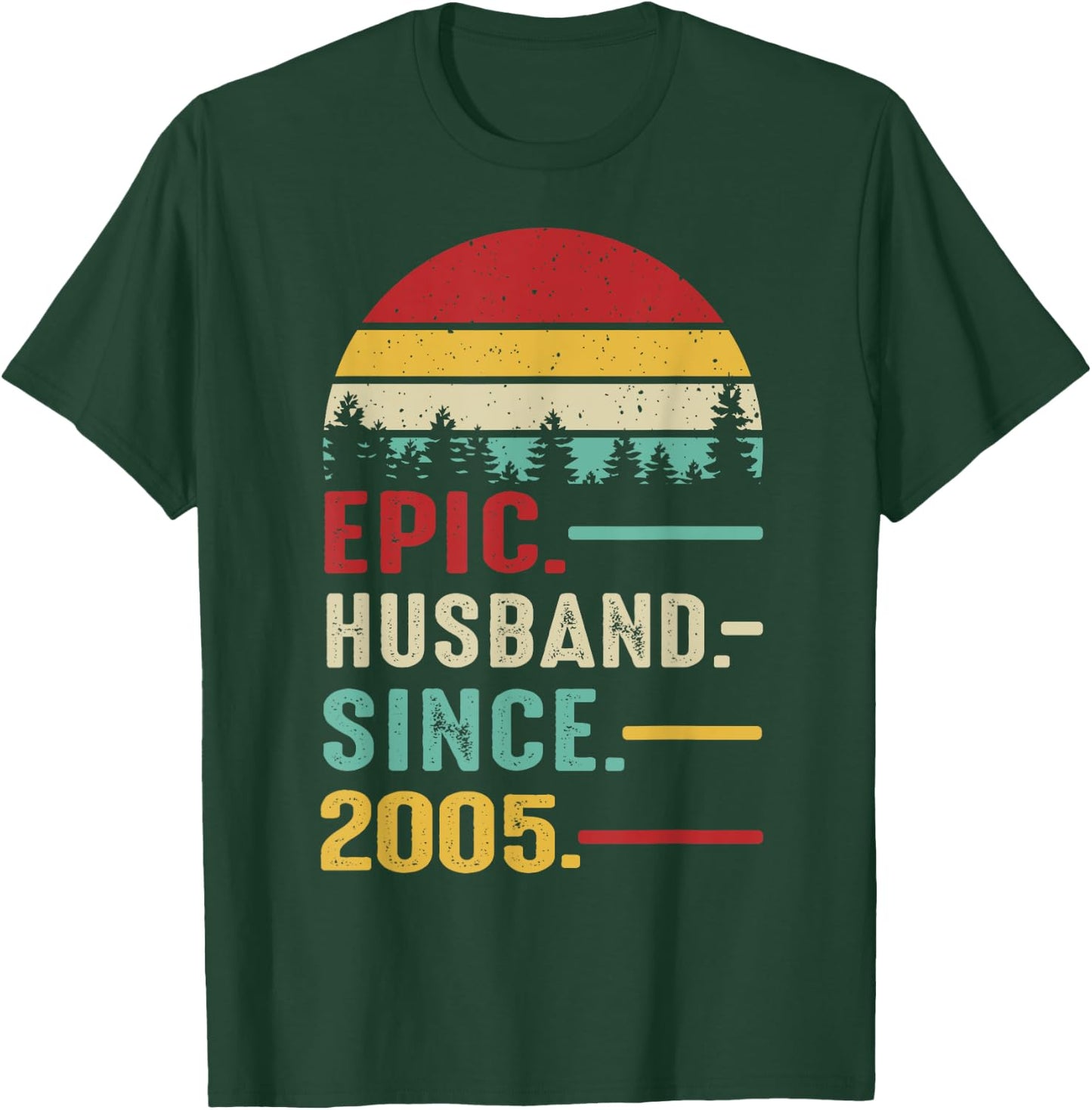 20th Wedding Anniversary Epic Husband Since 2005 T-Shirt - T-Shirt | Forest