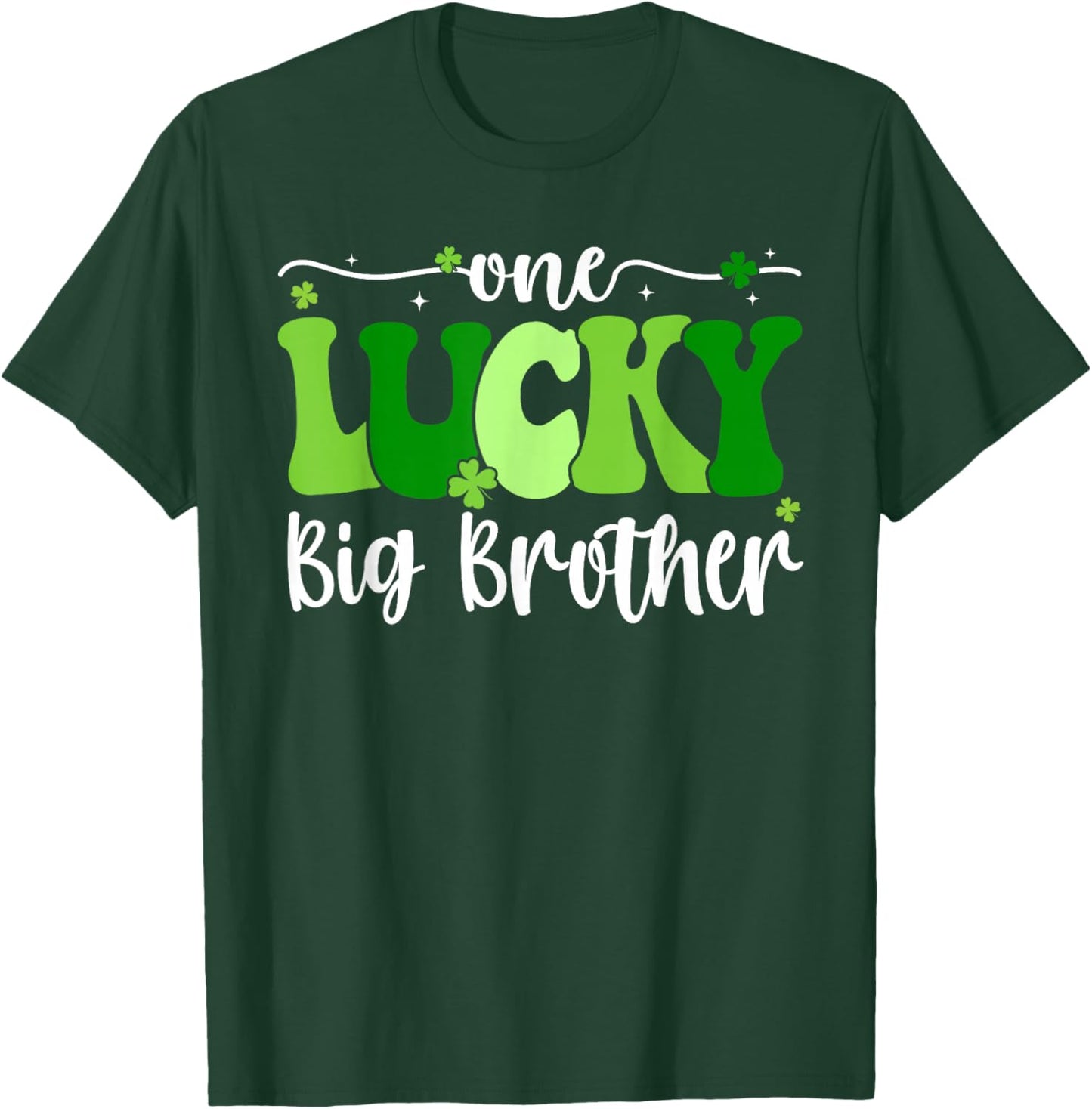 One Lucky Big Brother Groovy Big Brother St Patrick's Day T-Shirt - T-Shirt | Forest
