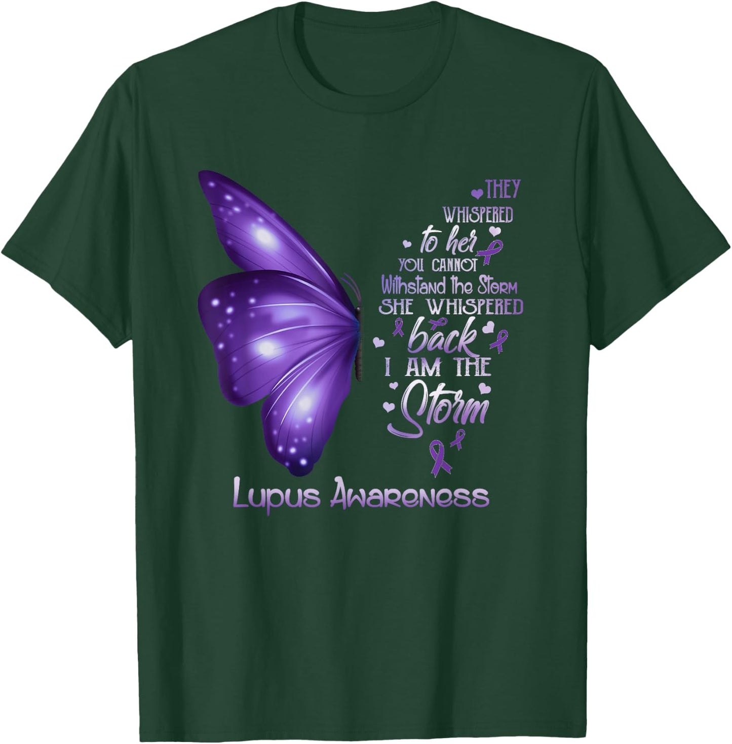 I am the storm Lupus Awareness Butterfly T-Shirt - T-Shirt | Forest