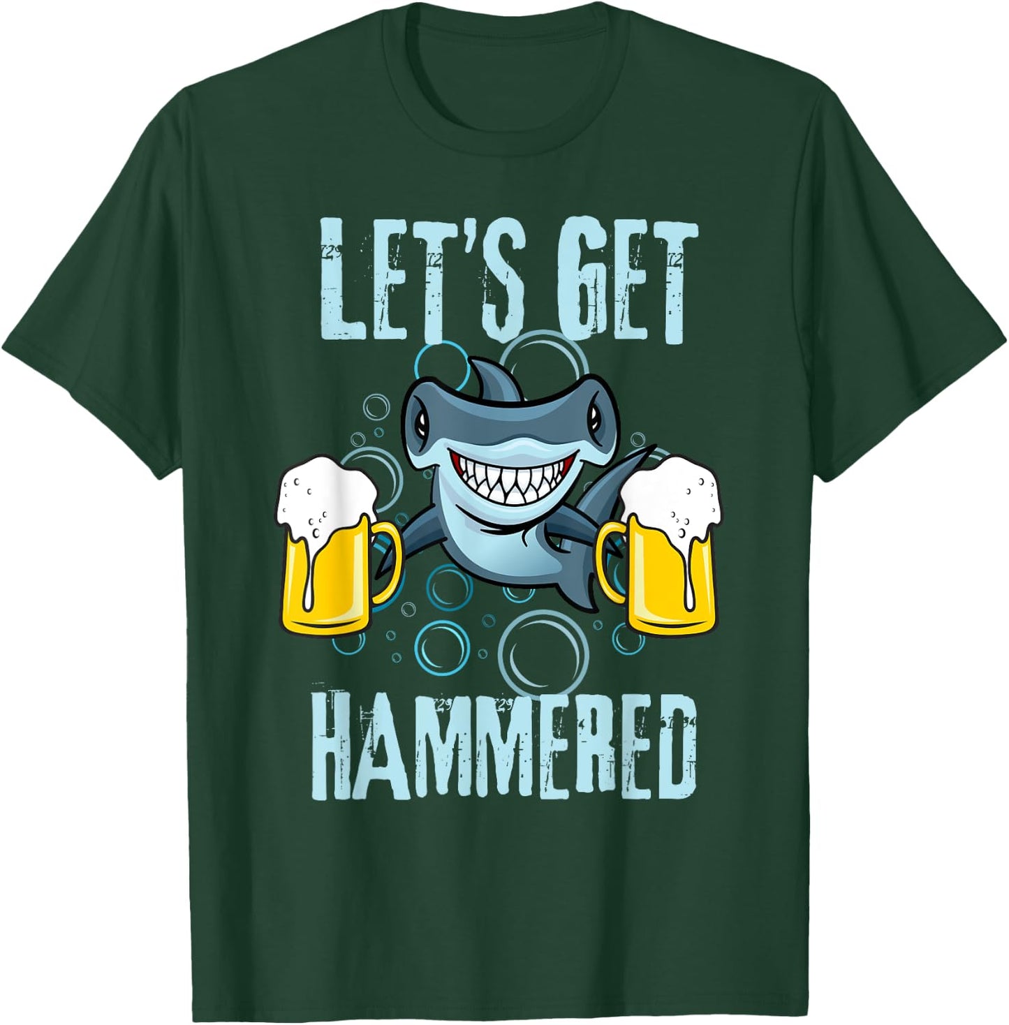 Let’s Get Hammered All Week Funny Hammerhead Shark Pun Party T-Shirt - T-Shirt | Forest